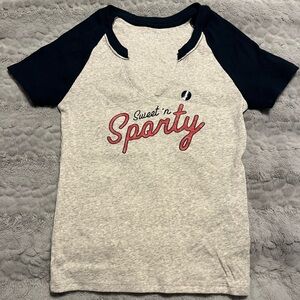Sweet 'n Sporty Hollister T-Shirt - Gray and Navy